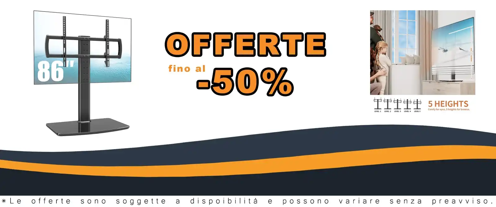 Scaffale TV adattabile Hemudu, supporta 40-86 pollici, base resistente