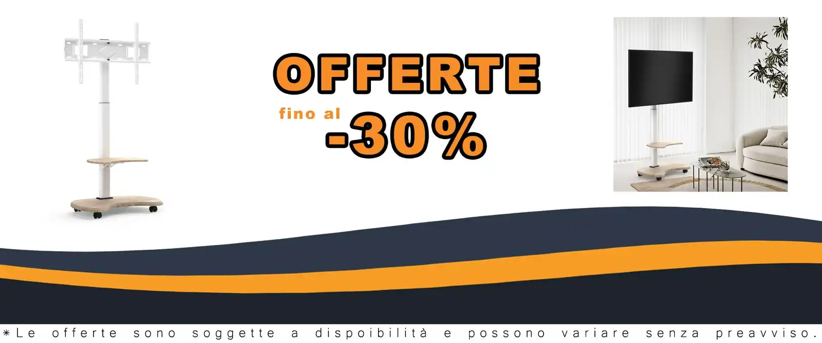 Stand televisione con shelf legno e rotelle