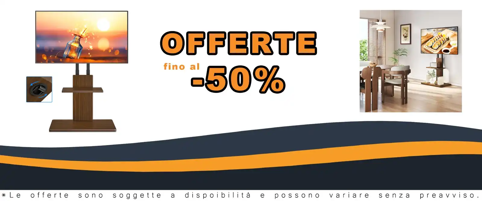Supporto ruotabile TV alta quota 32-70 pollici