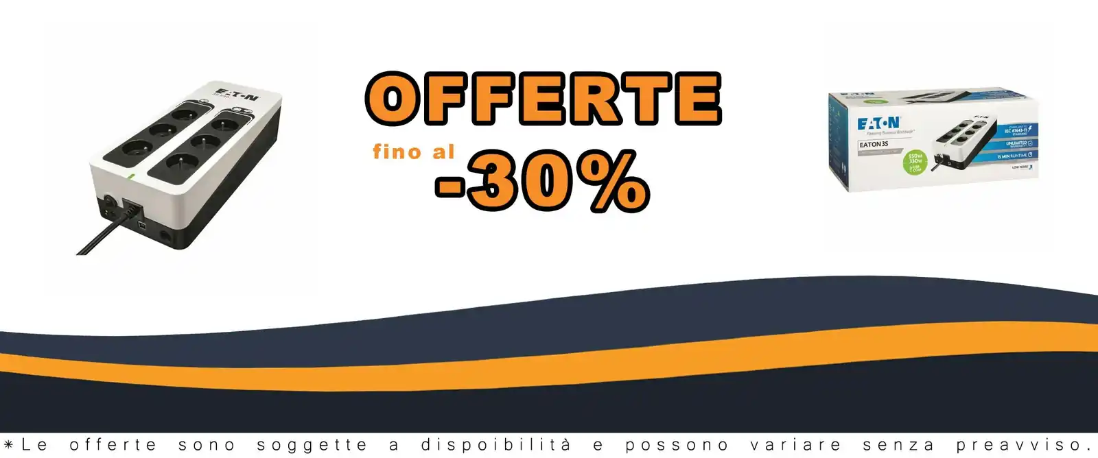 Alimentatore energetico Eaton 3S 550VA con 6 portate FR e interfaccia USB
